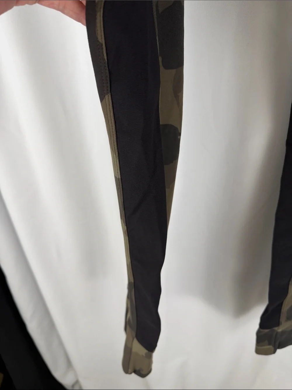 Athleta Olive Green Camo Leggings with Black Panels